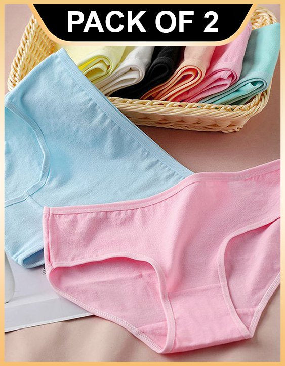 Cotton Hipster Panties for Women by Jetveli (Multi-color) (Pack of 2)