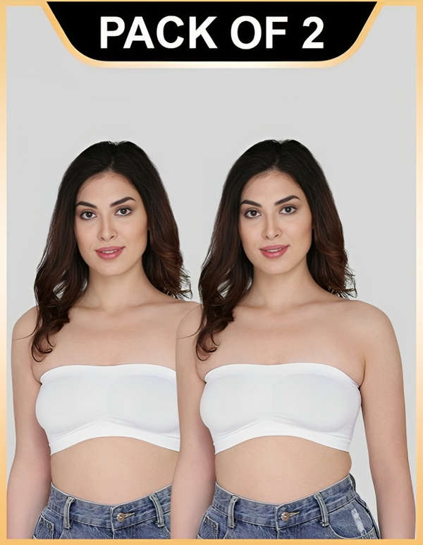 Women Bandeau/Tube Non-Padded Bra: Everyday Use, Gym Bra(Pack of 2) - 
Jetveli Introducing our versatile Multicolor bandeau top, the ultimate combination of comfort and style.
Designed to provide the perfect fit, this tube bra offers eWomen Bandeau/Tube