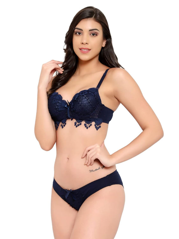 Bra Panty SetJetveli-Wired Regular Bra Panty Set
Crafted from high-quality cotton, this set offers a soft and breathable feel against the skin, ensuring all-day comfort. The lightly padded cups and under-wired des