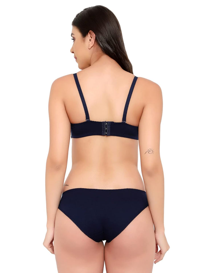 Bra Panty SetJetveli-Wired Regular Bra Panty Set
Crafted from high-quality cotton, this set offers a soft and breathable feel against the skin, ensuring all-day comfort. The lightly padded cups and under-wired des