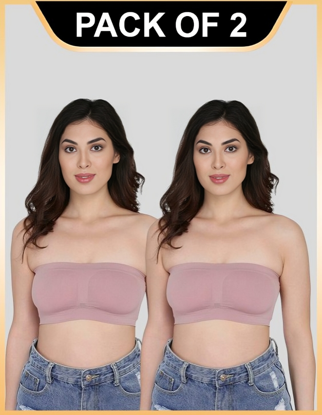 Women Bandeau/Tube Non-Padded Bra: Everyday Use, Gym Bra(Pack of 2) - 
Jetveli Introducing our versatile Multicolor bandeau top, the ultimate combination of comfort and style.
Designed to provide the perfect fit, this tube bra offers eWomen Bandeau/Tube