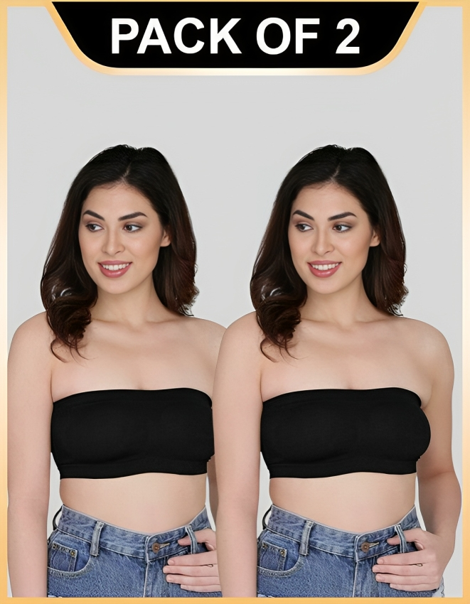 Women Bandeau/Tube Non-Padded Bra: Everyday Use, Gym Bra(Pack of 2) -B
Jetveli Introducing our versatile Multicolor bandeau top, the ultimate combination of comfort and style.
Designed to provide the perfect fit, this tube bra offers eWomen Bandeau/Tube